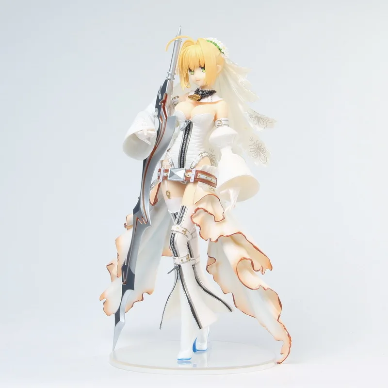 Экшн фигурки из аниме FGO Fate Grand Order Saber свадебное белое платье ПВХ героев игрушки