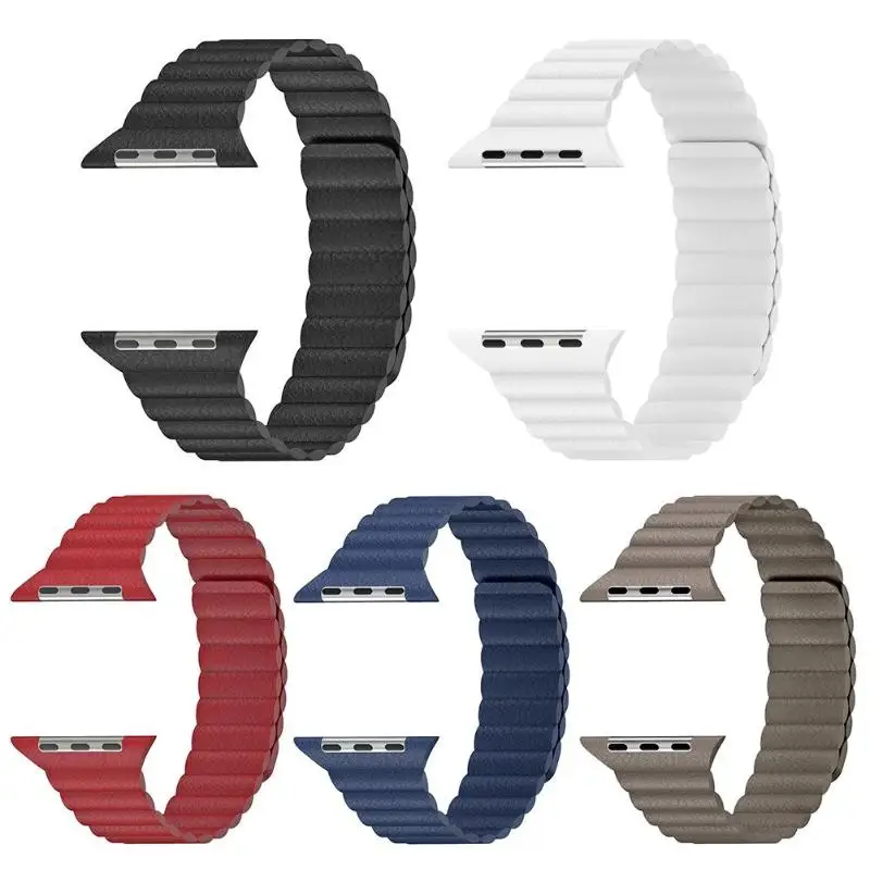 Магнитный кожаный ремешок для часов браслет iWatch 1 2 3 38 мм умный умные аксессуары |