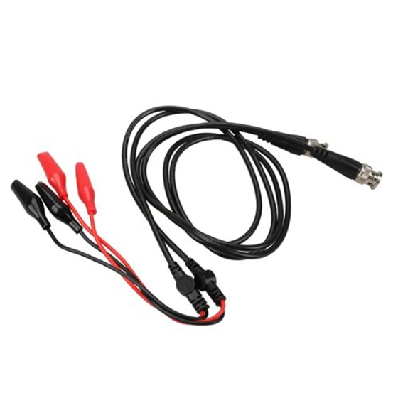 Promotion! 2pcs 100cm BNC Q9 Oscilloscope Measuring Leads Double Clip Alligator bare copper (Mini Clips) Red + Black |