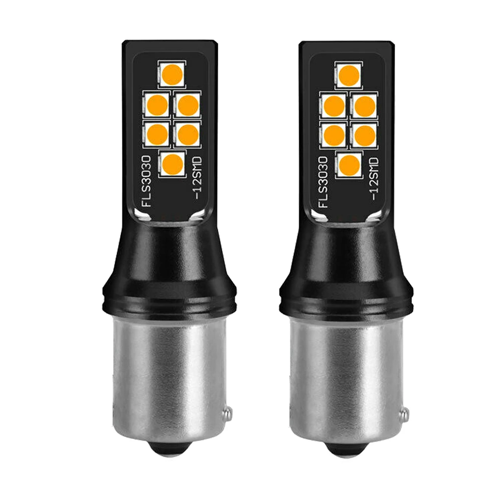 12V LED Lights Signal Lamp 3030 DRL Turn 12SMD Yellow Auto 2pcs Car Reverse Bulbs | Автомобили и мотоциклы