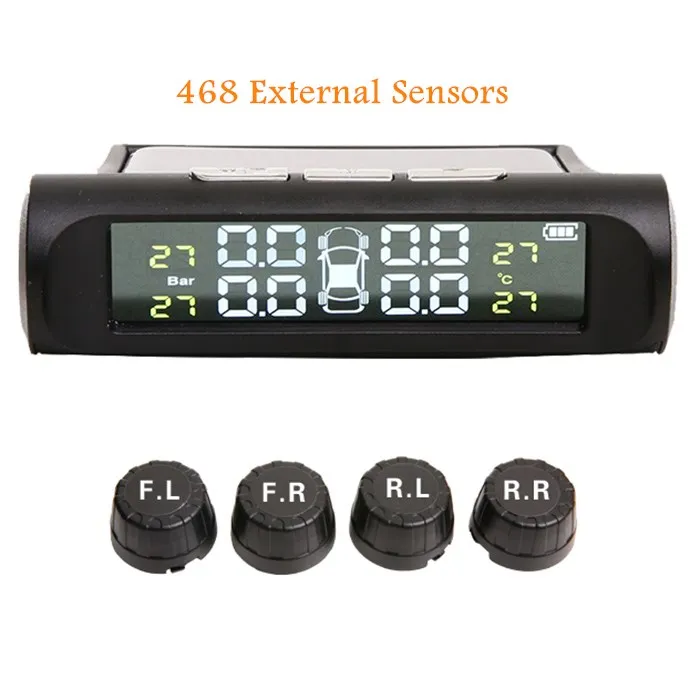 Солнечная мощность usb зарядка автомобиля TPMS Zeepin цифровой ЖК-дисплей беспроводной