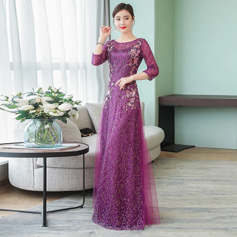 Женское винтажное платье Sommerkleid длинное с блестками для вечеринки A142|Женские