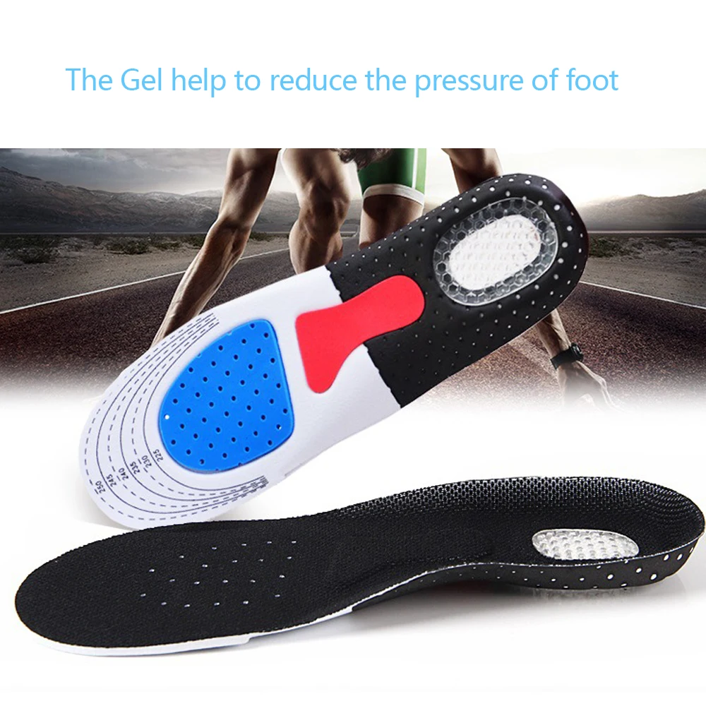Силиконовые гелевые стельки ортопедические для обуви бега спорта Походов