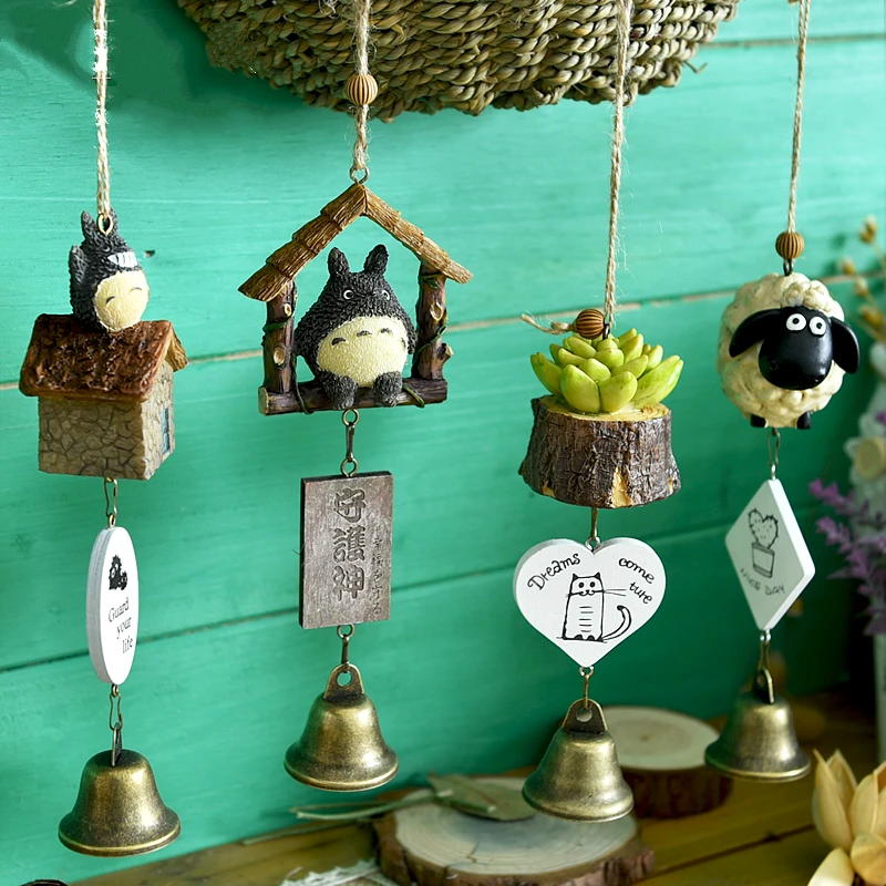 Totoro украшения для дома и сада клетка птиц украшение колокольчики лисы детский
