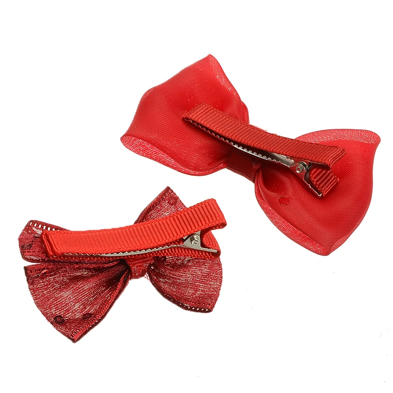 12pcs Baby Hair Accessories Headdress Gift Ribbon Princess Crown Hairpin Bow Rabbit Clip Red |