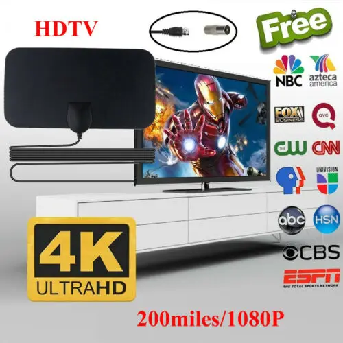 Цифровая ТВ-Антенна 150 миль 200 300 HD Skywire 4K цифровая комнатная HDTV 1080P | Электроника