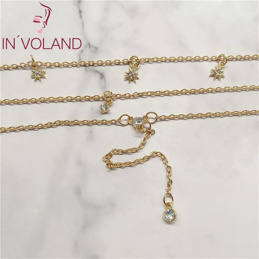 Women Fashion Jewelry Starlight Rhinestone Multi-layer Necklace 12 cm / 4.7 inch 11.7g Casual Link Chain | Украшения и аксессуары