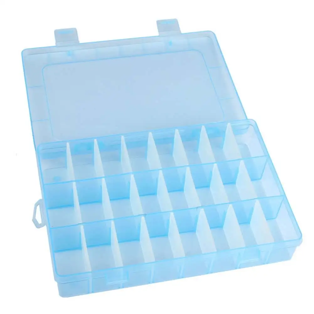 Life Essential 24 Compartment Storage Box Practical Adjustable Plastic Case for Bead Rings Jewelry Display Organizer | Дом и сад