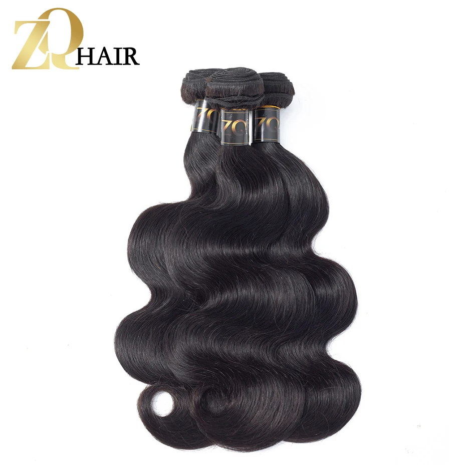 ZQ Brazilian Hair Weave Bundles Body Wave 1/3/4 Deal Human Non Remy Extension 8&quot-30&quot No Smell | Шиньоны и парики