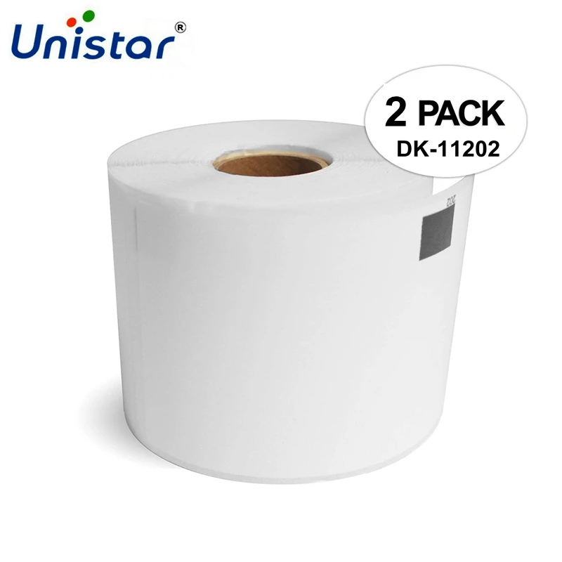 Unistar 2 рулона доставка этикеток DK 11202 Brother этикетки Совместимые Этикетки 62 мм X 100 с