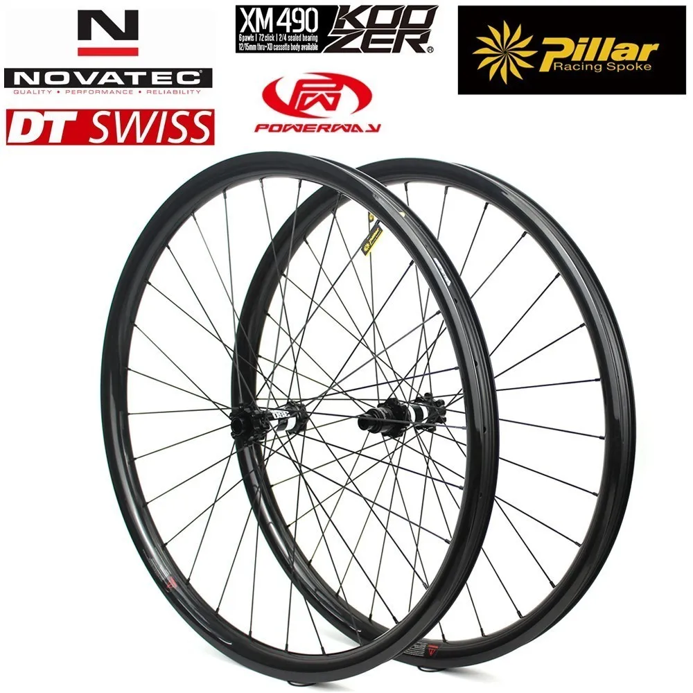 Фото 29er MTB Carbon Wheel set 28 мм * 24 супер светильник углеродный обод опора 1423 спицы для