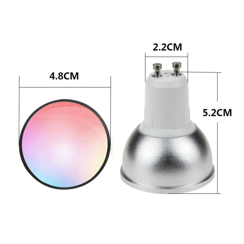 Светодиодная лампа WiFi GU10 Smart Bulbb 5 Вт с регулируемой яркостью RGB совместима Alexa и