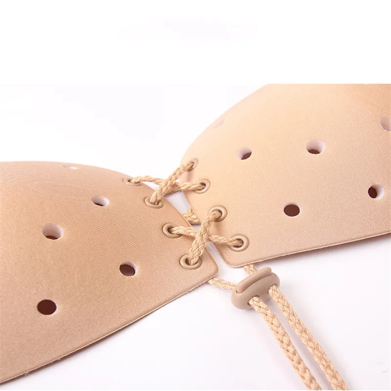 100pcs/Wholesale Bridal Bustier Wireless Invisible Bras Black Backless Strapless Adhesive peas Bra