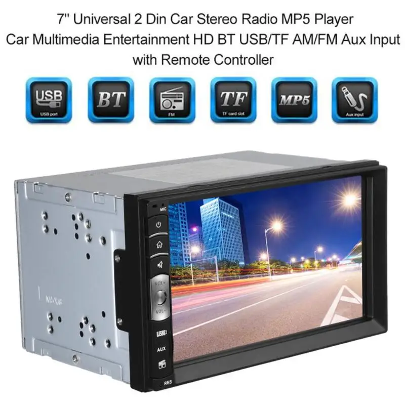 7 0 дюймов HD Touch 2DIN Автомагнитола для автомобиля стерео Мультимедиа MP5 плеер вид