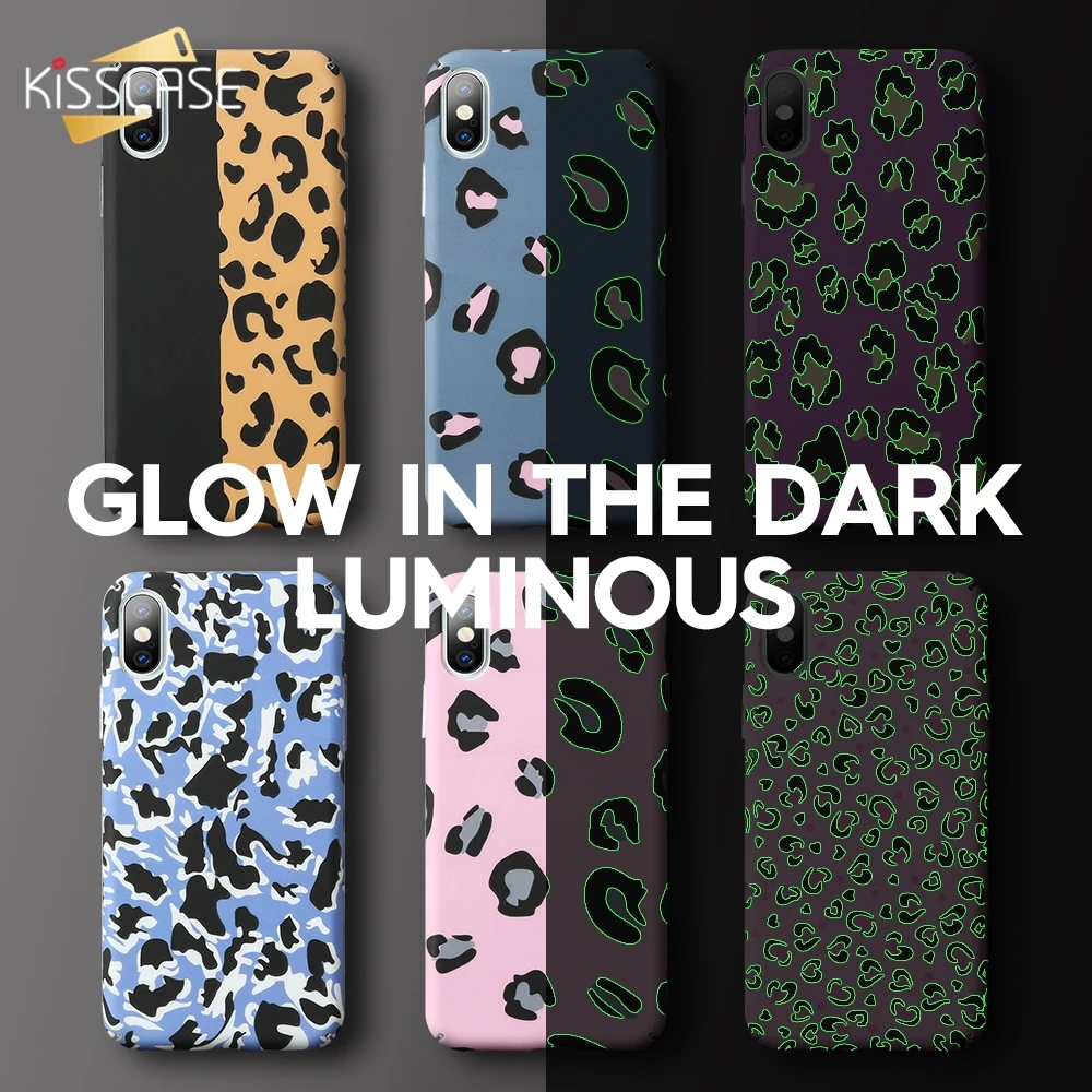 KISSCASE Fashion Leopard Pattern Cases For Redmi Note 6 Pro 4X 5 Plus Luminous Phone Case Xiaomi Mi A2 A1 8 Cover Capa |