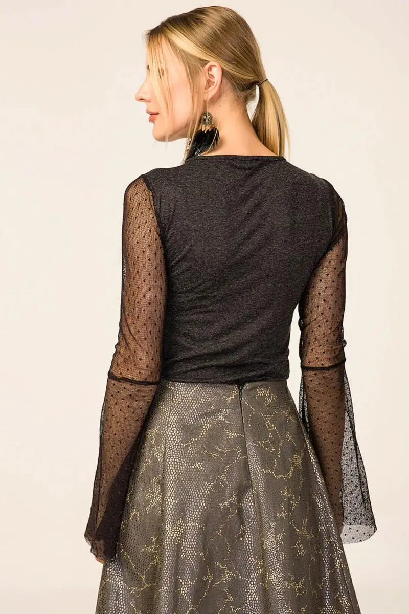 Губная гармоника Женская Черная передняя damlali Ruched испанская блузка с рукавом