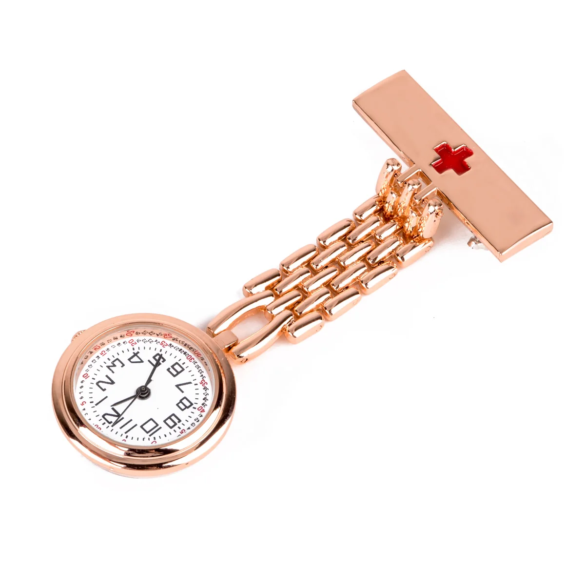 Shellhard 1 шт. Круглый циферблат красный крест медсестры часы 3 вида цветов брошь Fob