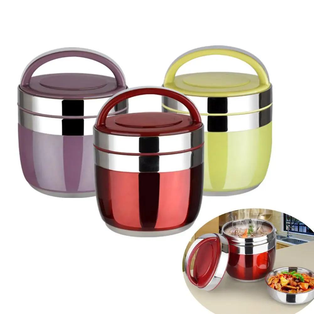 Двухслойный портативный изолированный контейнер из нержавеющей стали Bento Box Barrel