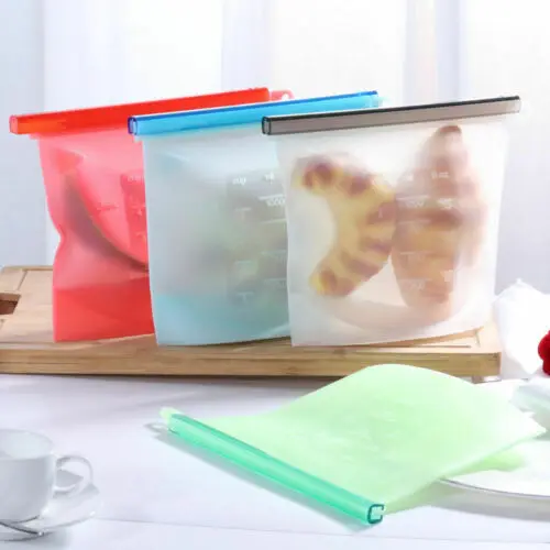 Многоразовая вакуумная сумка для хранения Ziplock силиконовая пищевая упаковочная
