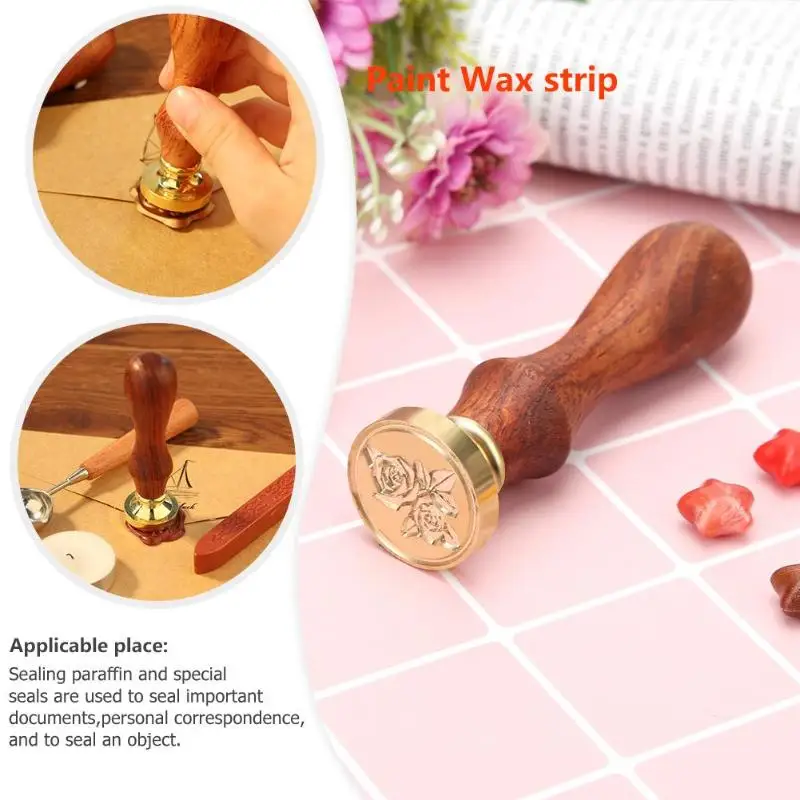 Роза Ретро античный завод металлический уплотнительный воск штамп деревянная