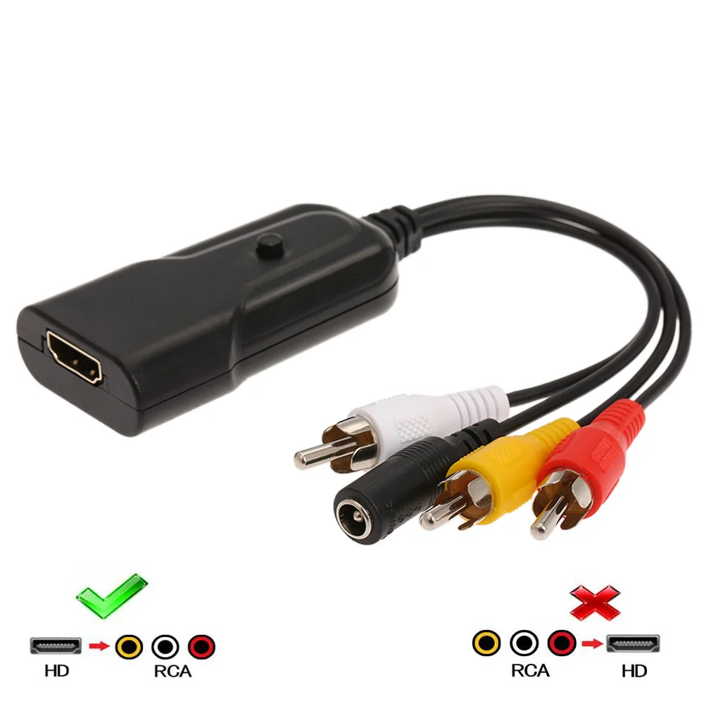 Конвертер HD в AV CVBS 1080P адаптер для NTSC PAL стандарт ТВ компьютера PS3 видеомагнитофон 2
