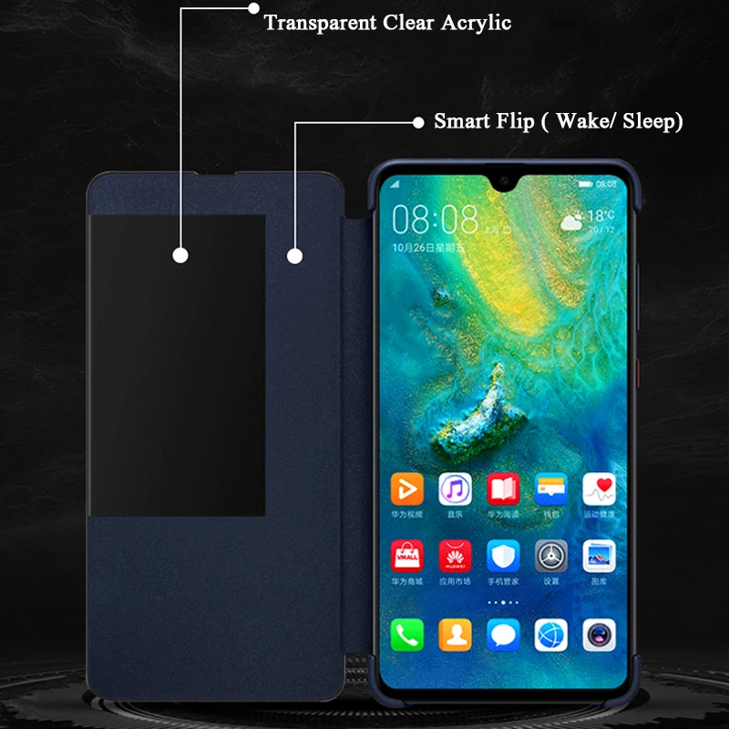 Оригинальный XOOMZ пояса из натуральной кожи Смарт флип чехол для huawei коврики 20/Pro