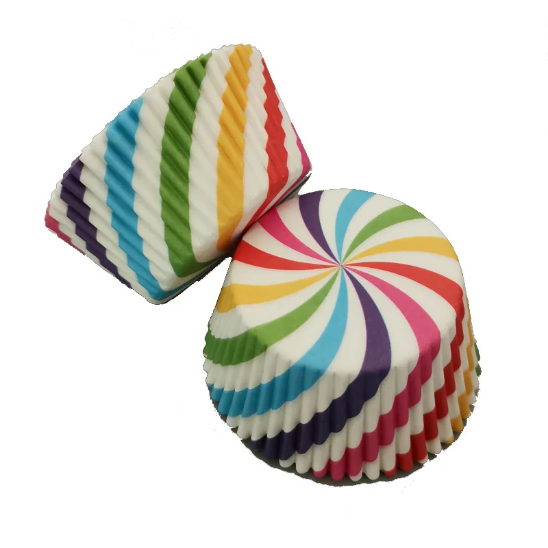 Цветной 100 шт Пищевой Круглый формы для маффинов бумажный торт кекс Лайнер