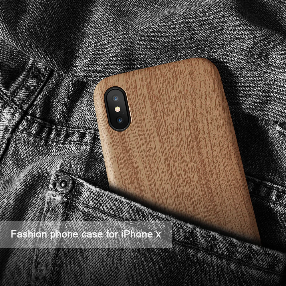 KISSCASE Leather PU Wood Case For iPhone X 10 6 7 8 plus Cases Coque Business Phone 5 5s SE XS Max XR Funda Capa |