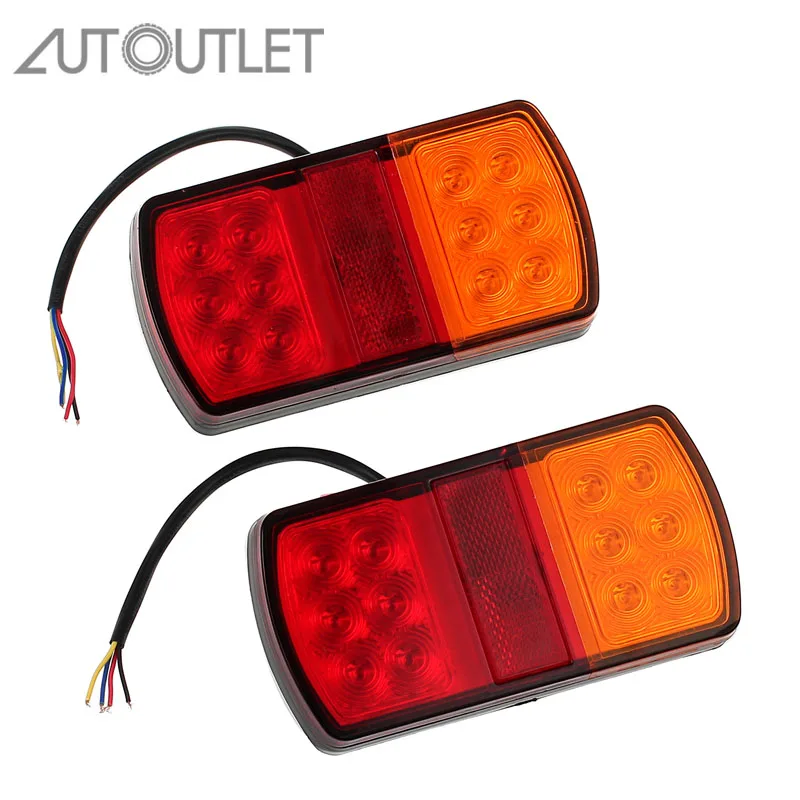 

Авторозетка, 2 шт., 12 В, 24 светодиода, задние светодиодные сигнальные огни для грузовиков, задние фонари, задние фонари для прицепов, фургонов,...