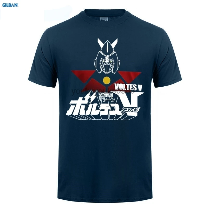GILDAN men fashion brand t shirtNew Popular VOLTES V Anime Robot Soul of Chogokin Men's Black T-shirt Fashiont Shirt | Мужская