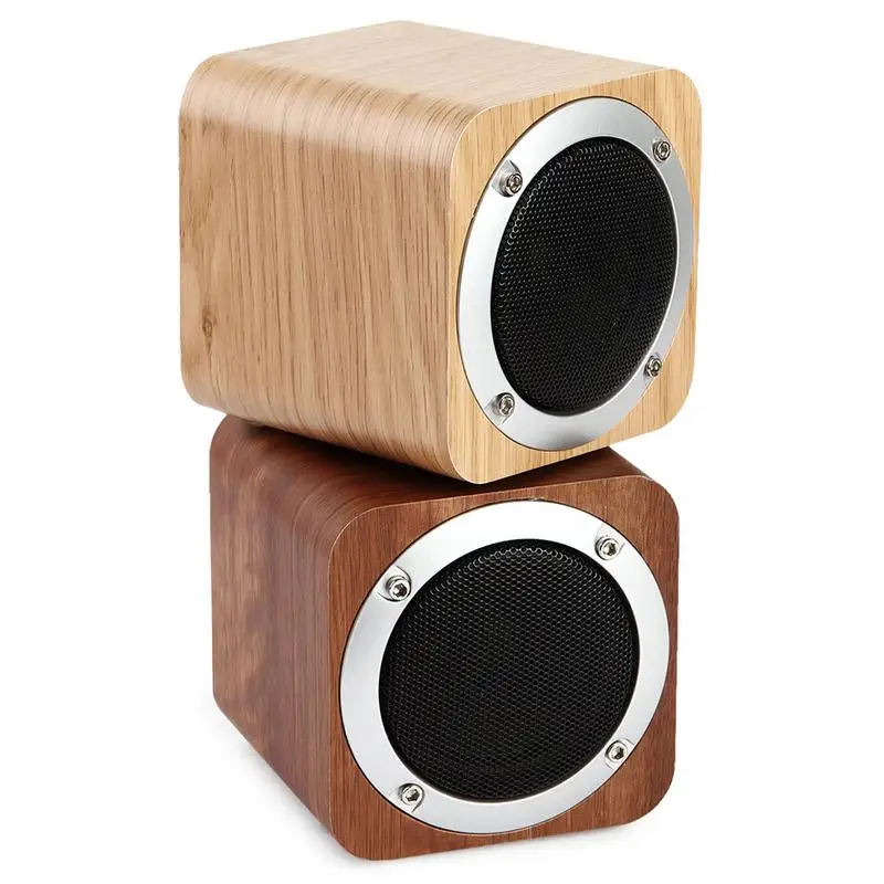Деревянный беспроводной Bluetooth динамик белый дуб черный орех портативный FM радио