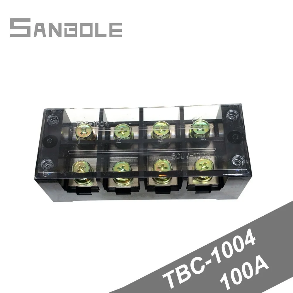 Клеммная колодка TBC 1004/TB 1004 фиксированного типа 100A 600V 4 позиции 0 5 25 мм2 подключение