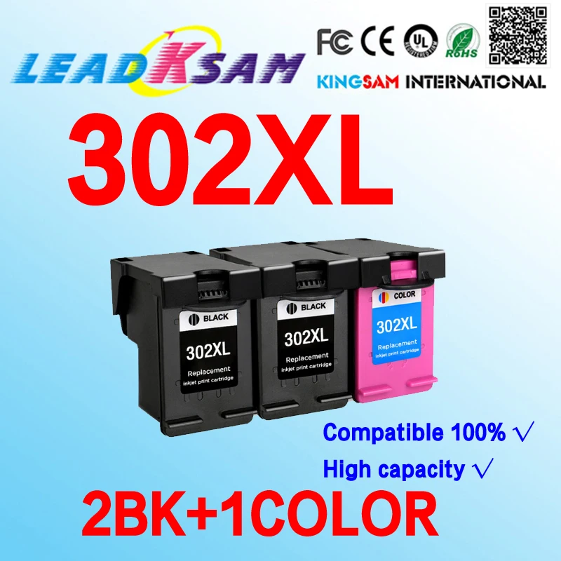 3 шт. 302XL чернильный картридж совместимый для hp302 302 xl Deskjet 1111 1112 2130 2135 1110 3630 3632 3830 |