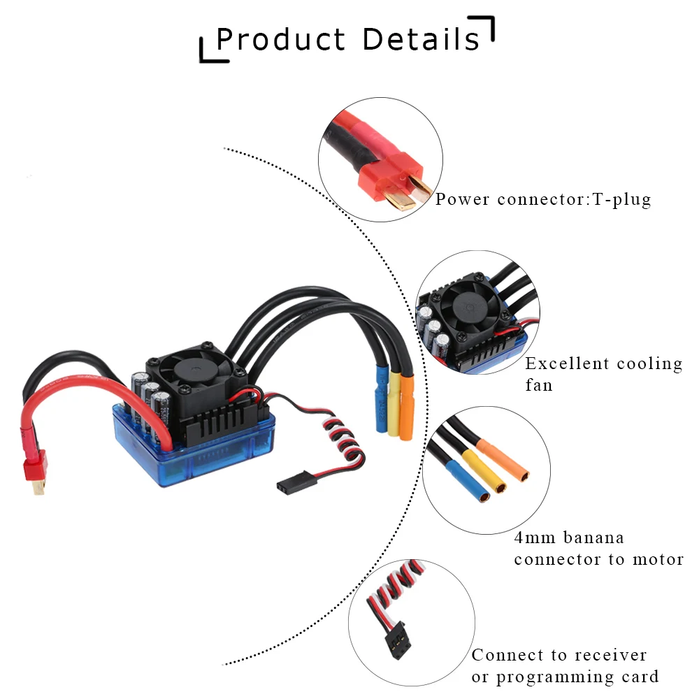 4068 2050KV RC бесщеточный двигатель и 120A ESC & светодиодная карта для программирования