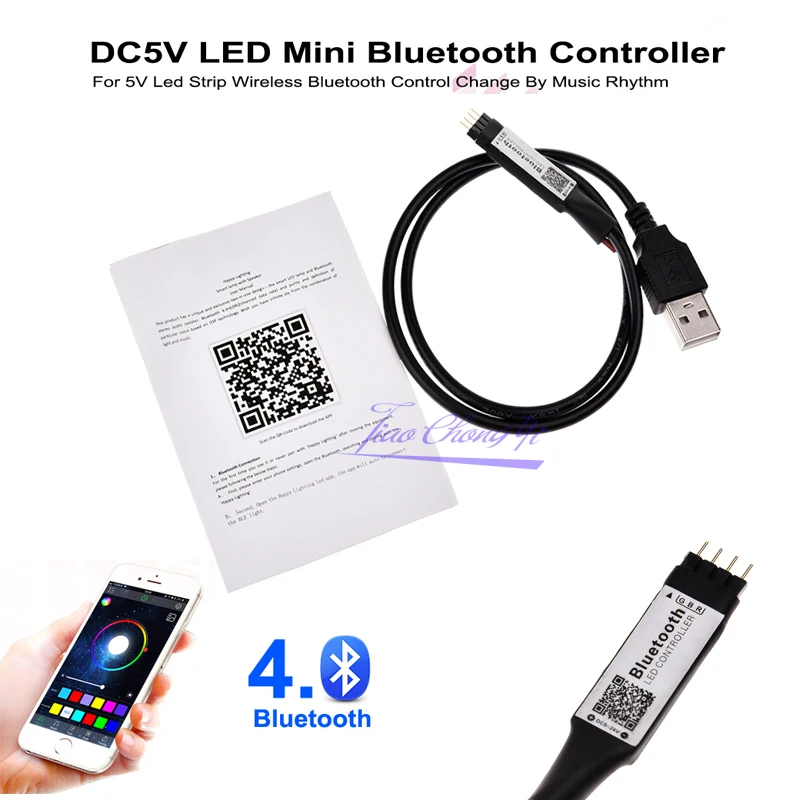 Мини USB DC5V Bluetooth светодиодный RGB контроллер беспроводной IOS/Android RGBW для 2835 5050