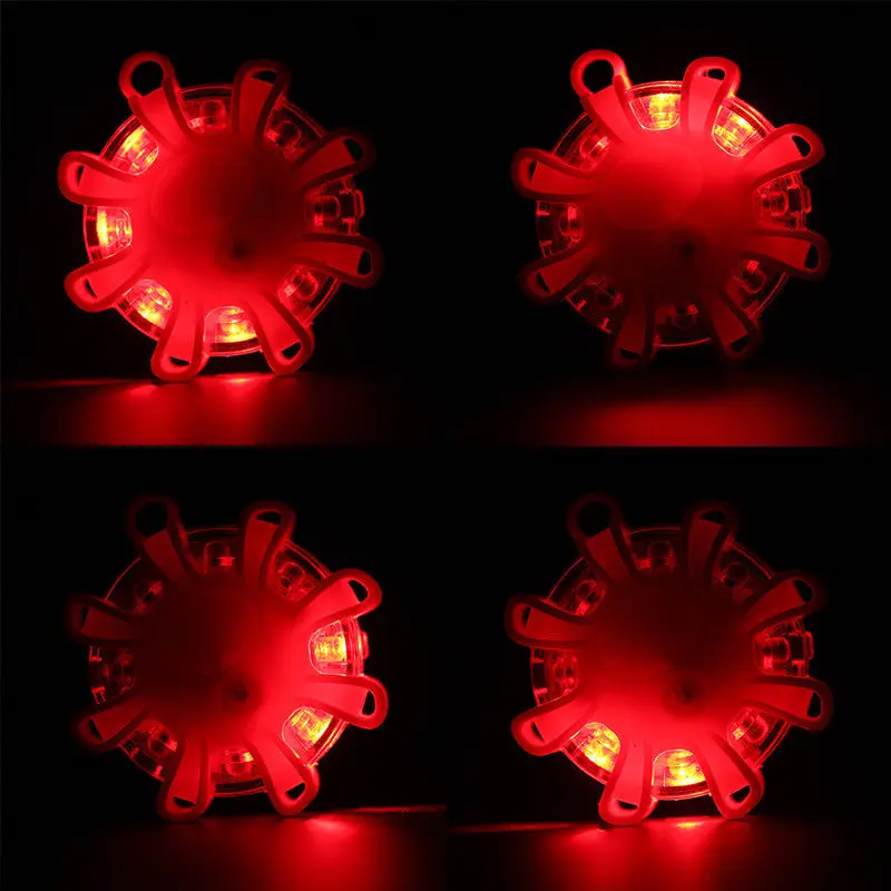 8Led Road Flare Flashing Warning Light Roadside Emergency Disc Beacon With Magnetic Base For Car Marine Boat | Автомобили и