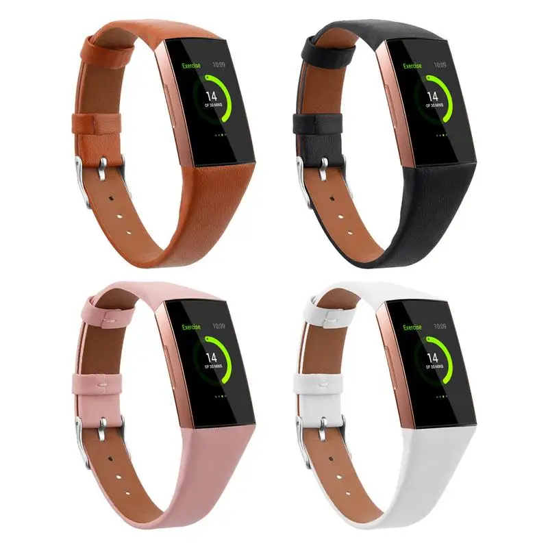 Роскошные кожаные Сменные аксессуары ремешки для браслета Fitbit Charge 3 женщин и
