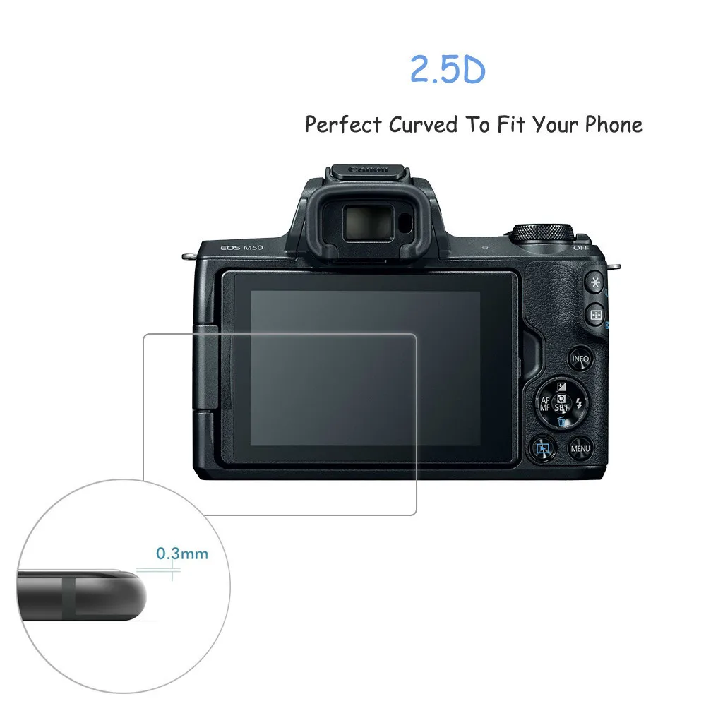 2 шт. для Canon EOS M50 M200 RP R Ra 90D M6 G5 G7 X Mark II III 2.5D прозрачное закаленное стекло Защита