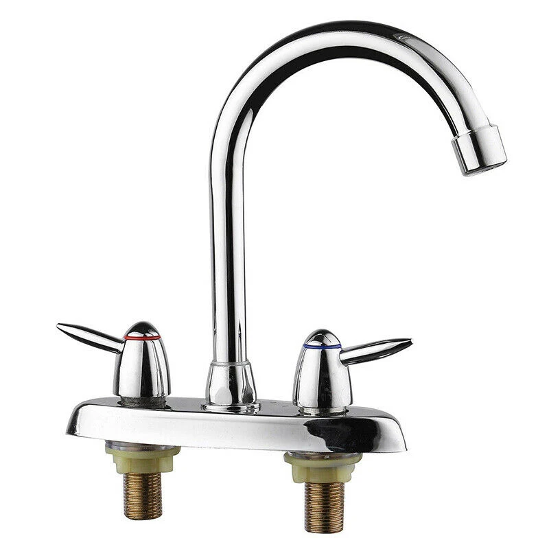 1 * кран кухонный поворотный носик 2 отверстия для ручки раковины смеситель