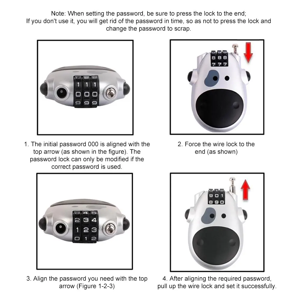 Корова Пароль замок код премиум портативный открытый без ключа багажный для