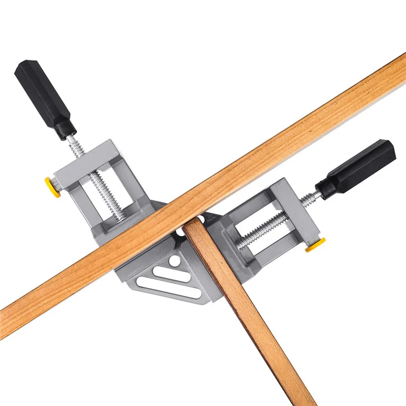 Double Aluminum Alloy Handle Woodworking Clamp 90 Degree Right Angle Clip Jig Quick Corner With TPR | Обустройство дома