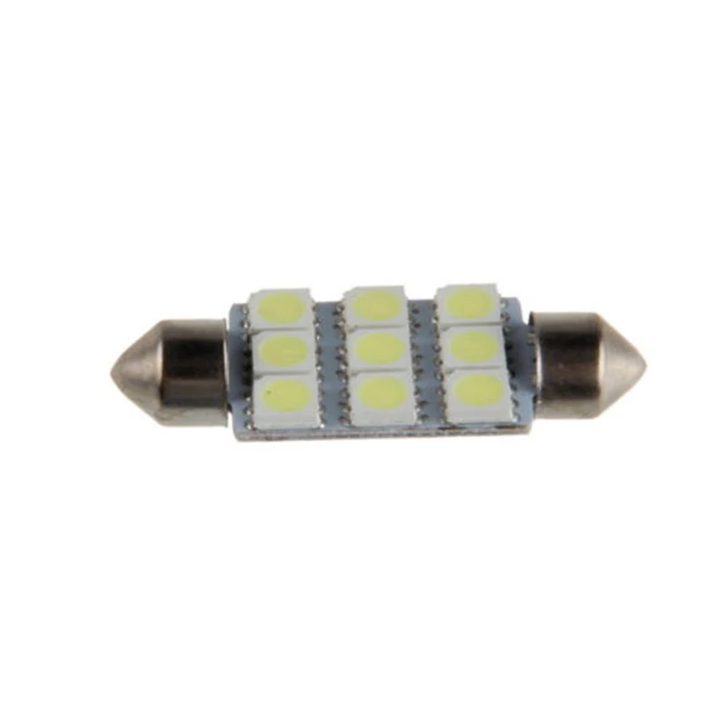 10 шт. 12 В постоянного тока белый 41 мм 5050 9SMD светодиодный Автомобильный интерьер