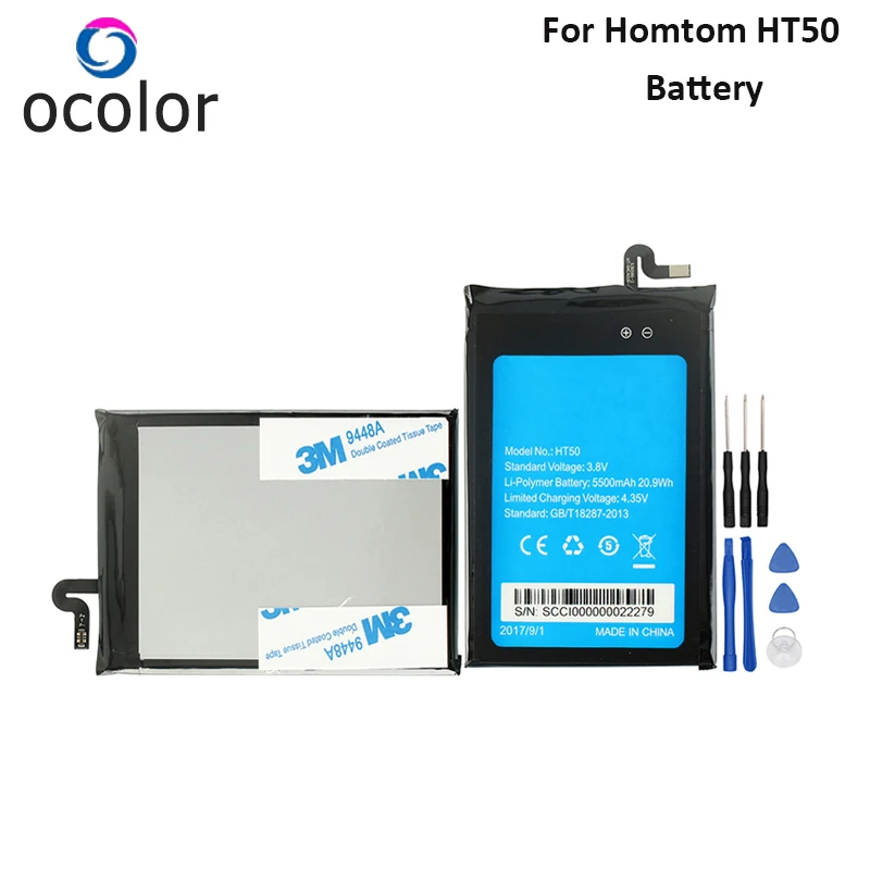 Фото Ocolor для HOMTOM ht50 батарея 5500mAh смартфон Замена аккумуляторы аксессуары мобильный
