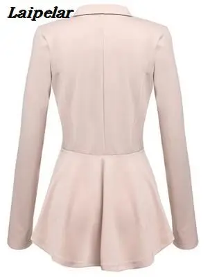 Best selling European and American new women's double row metal buckle long sleeve small blazer Laipelar