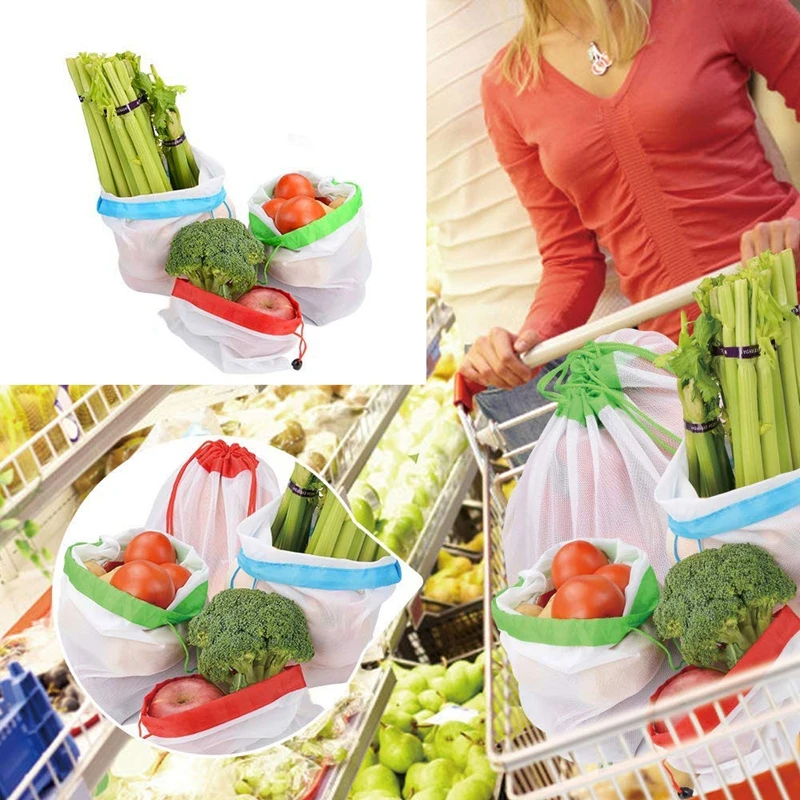 Reuable product Bags 12 упаковок сетчатые сумки для покупок просвечивающие легкая