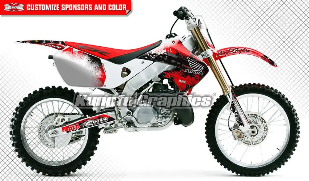 KUNGFU графика MX наклейка комплект Мотокросс водонепроницаемый для Honda CR 125 250 CR125 CR250
