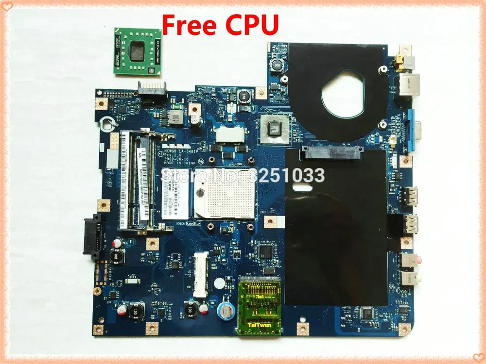 

LA-5481P MBN6702001 Motherboard for Acer eMachines E627 NCWG0 L01 LA-5481P