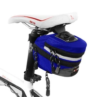 outdoor cycling mountain bike back seat bicycle rear bag nylon chain striped waterproof fabric bike saddle bag tail pouch pack