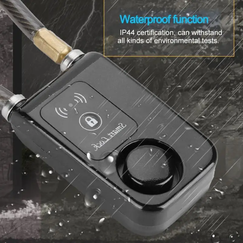 80 см Smart Keyless Bluetooth замок водонепроницаемый 110 дБ трос Противоугонная сигнализация