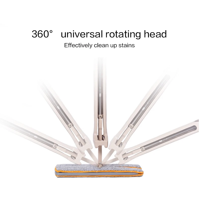 Двусторонняя плоская швабра с самоотжимом удобные накладки из микрофибры ручная